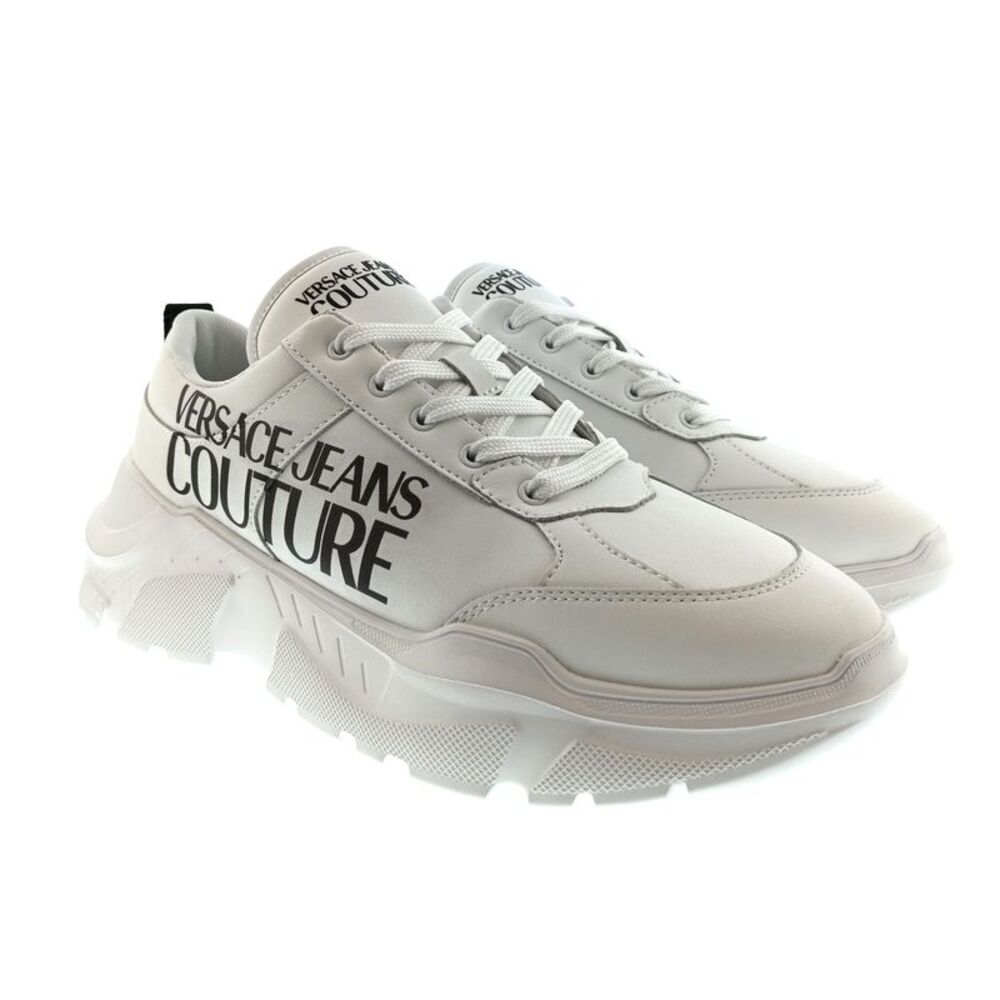 Versace Jeans Couture Mens White / Black Chunky Logo Sneakers